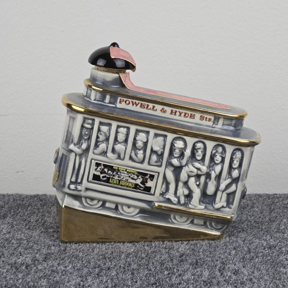 Ezra Brooks Cable Car Decanter 1968 Powell & Hyde w/ Box Empty 12 Year‎ - Picture 2 of 12